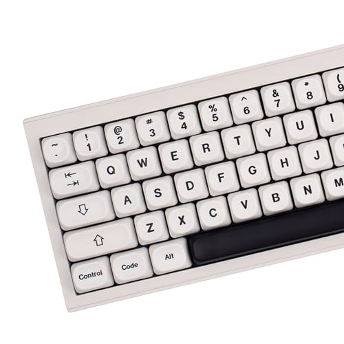 Touches PBT noires et blanches profil Moa pour clavier mécanique 60% à 100%
