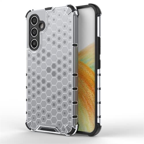 Image of Lustree TPU Honey Comb Armor Shock Proof Back Cover for for Samsung Galaxy A34 5g (Transparent)