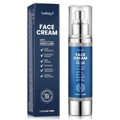 Swiftalyn 6-in-1 Face Cream for Men: Men's Face Moisturizer Anti-Aging Cream, Dark Spot & Eye Bag Treatment, Reduces Wrinkles – Men's Skincare