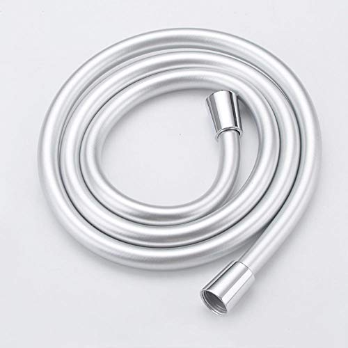 Tuyau de douche PVC argenté anti-pliure haute pression flexible 1.5m universel - 2