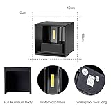 ZHMA Wall Lights 3000K Warm White Light Modern LED Outside Lights 2pack,12W Metal Cover IP65 Waterproof Adjustable Beam Aluminum Black Outdoor Lights for Side Door,Living Room,Bedroom,Garage - Image 2