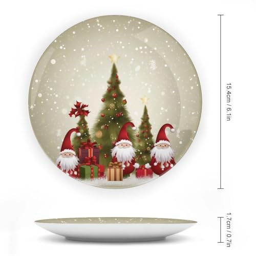 Plato decorativo de cerámica blanco de 6 pulgadas miniatura 2