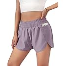 Blooming Jelly Womens Quick-Dry Running Shorts Sport Layer Elastic Waist Active Workout Shorts with Pockets 1.75"