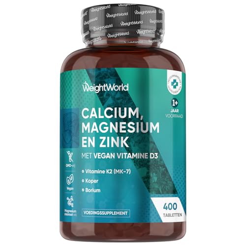 WeightWorld Calcium, Magnesium en Zink tabletten - 400 vegetarische capsules