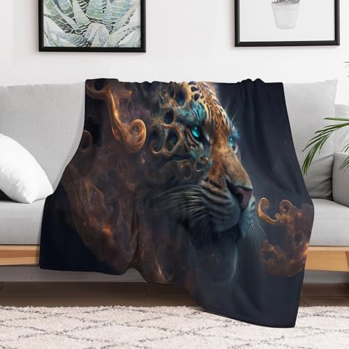 Couverture tigre légère et chaude contre les soirées froides sur le canapé