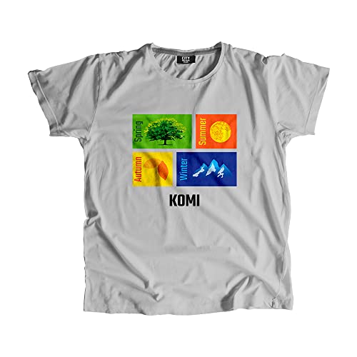 T-shirt Komi Seasons t-shirt unisexe gris chiné pour le quotidien
