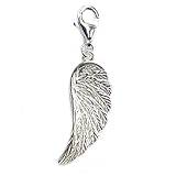 Queenberry Sterling Silver Angel Wing European Style Clasp Charm