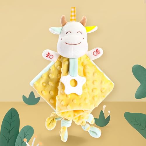 Image of Baby Tags Security Blankets - Baby Soothing Plush Blanket with Colorful Tags, 11-inch Square Sensory Toys, for Babies Boys and Girls