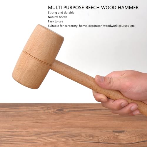 Wooden Crab Lobster Mallet, Mini Wooden Mallet Hammer for Chocolate Solid Beech Wood Round Hammer for DIY Breakable Heart Hammer - Image 3
