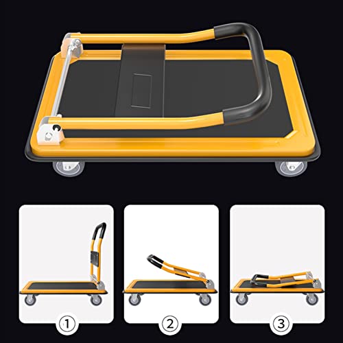 Carretilla plegable de plataforma resistente con ruedas miniatura 3