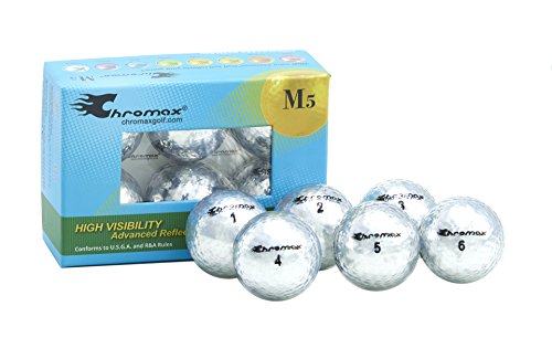Chromax Metallic M5 Colored Golf Balls (Pack of 6), Silver
