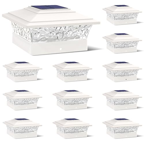 APONUO 4x4 Solar Post Cap Lights 16 Pack - IP65 Waterproof, 24 LED Warm