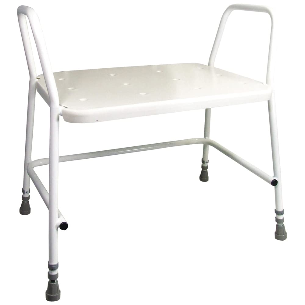 Loops Bariatric Tubular Steel Shower Stool - Height Adjustable - Clip-on Seat - 254kg Weight Capacity