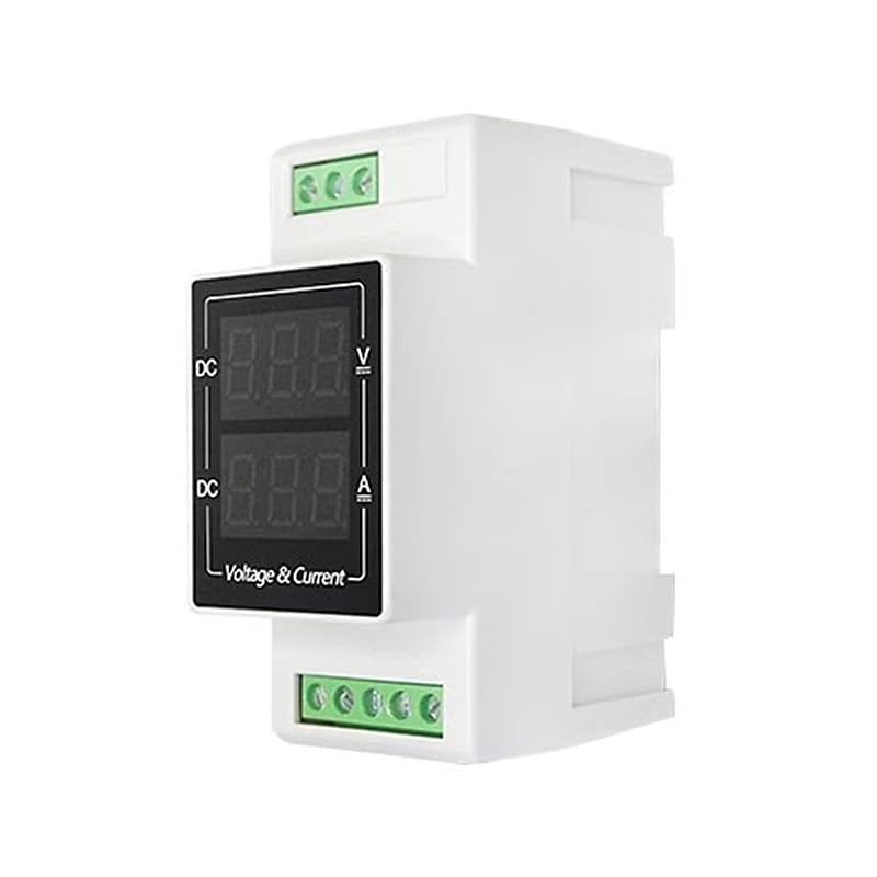 NURII Voltmetro DIN Rail Tipo DC con Display Digitale 100V, amperometro 20A, misuratore Digitale Integrato 50A 1000V(DC0-300V 50A)
