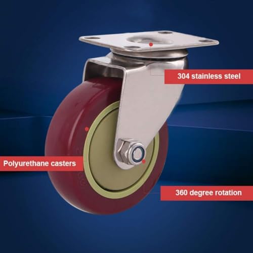 Roulettes pivotantes avec plaque supérieure en acier robuste 10 cm - 4