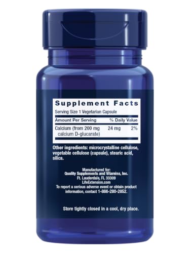 Life Extension Calcium D-Glucarate, 200 mg - Supports Detoxification, Helps Flush Out Unwanted Compounds – Gluten-Free, Non-GMO, Vegetarian – 60 Capsules - image 2