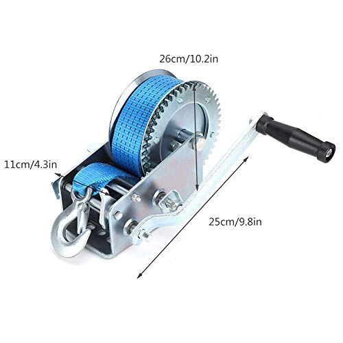 Hand Crank Winch, Manual Strong Winch W/32.8ft Belt 3500 Pounds Load