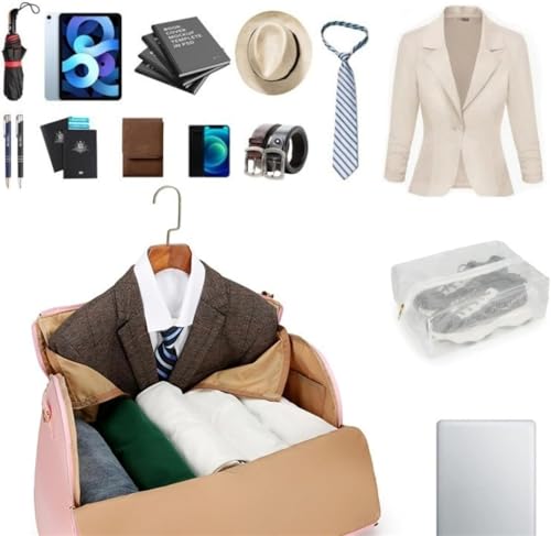 Trendfetchus Foldable Travel Bag 2.0, Convertible 2-in-1PU Leather Duffel with Trolley Wheels, Shoe Pouch, Waterproof Large Capacity Luggage for Airplane (Black and Brown)2