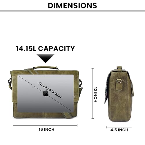 Image of LEATHER VILLAGE Leather Messenger Bag for Men, Handmade Laptop Briefcase