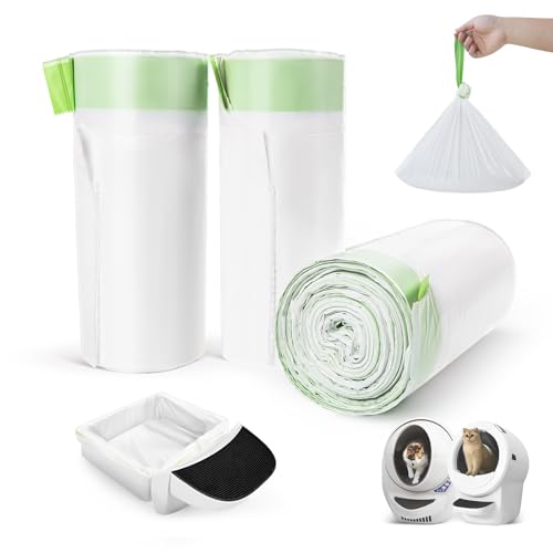 Pacote com 120 sacos de lixo robô 3 e 4 sacos de lixo, 1,5 mils de espessura com cordões de 1,5 mm d