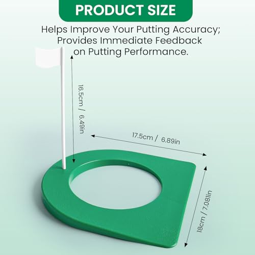 Image of Golf Putting Cup and Flag Putt Training Hole All-Direction Surface Regulation Practice Cups for Men Women Kids Indoor Outdoor Home Office Backyard Golfing