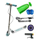 JD RAZOR 【 国内メーカー 組立不要でプレゼントに最適 】 キックボード 子供 小学生 (高さ自由調整/ハンド フット ブレーキ付き/光る LED タイヤ/折りたたみ コンパクト/軽量 & 頑丈 / 2輪) (【ラッピング済】ミント/プロテクター付)