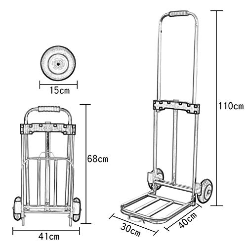 Luggage Cart-WAHOUM Folding Hand Trucks Foldable Trolley Heavy Duty Aluminium Trolley Foldable Capacity for Easy Travel… - Image 4