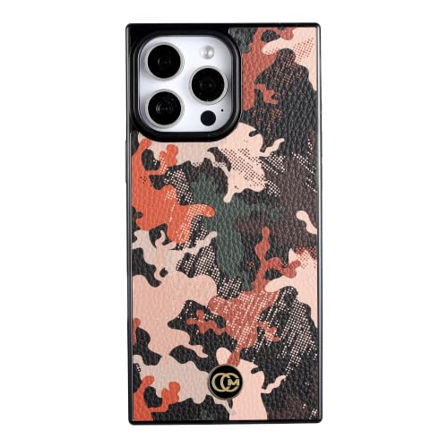 Image of COCOMII Rectangle for iPhone 16 Pro Max Case, Rosewood Camouflage Leather