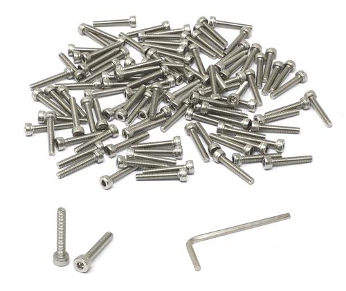 Image of iexcell 100 Pcs M3 x 18mm Thread Pitch 0.5 mm Stainless Steel 304 Hex Socket Head Cap Screws Bolts Kit