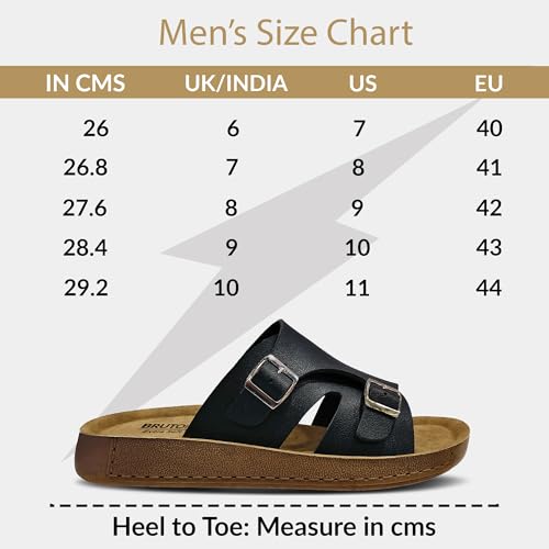 Image of BRUTON Stylish Men's Slippers | Comfortable, Lightweight & Anti-Skid | PU Material Casual Footwear for Office & Daily Use