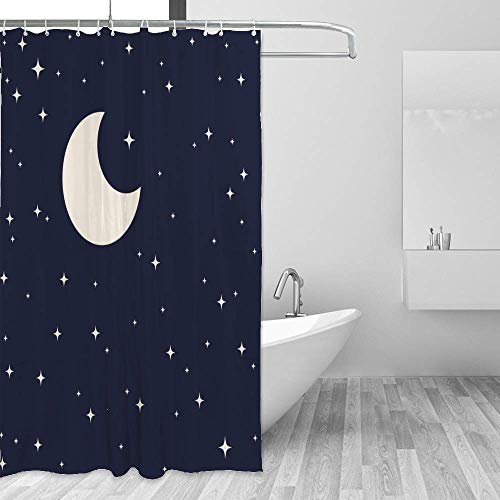 Rideau de douche ciel étoilé en polyester imperméable 168x183 cm