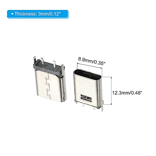 Uxcell USB 3.1 Type C Connector 2Pins Female Plug Socket 180 Degree 17 5mm Long 10 Pack 3042d232 7f47 4300 943e 0d2429473603.8d6437f93a9b6e574f7d7e26628bfd0b