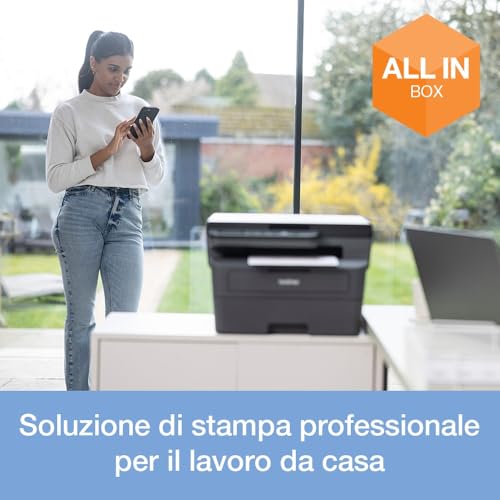 Brother MFC-L2827DWXL - Imprimante Multifonction Laser 4-en-1 Monochrome A4. Bénéficiez de 2 Mois gratuits au Forfait EcoPro