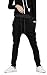 SportsWell Casual Jogging Harem Pants Sweatpants Running Trousers, Black, US M(Tag size XL)