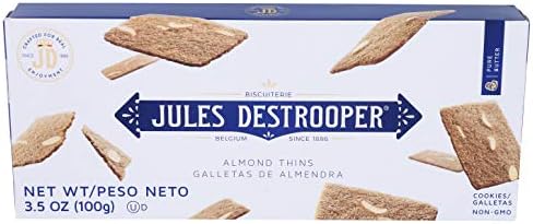 Jules Destrooper Almond Thins, Non-GMO, Kosher Dairy - 3.5 Oz, Pack of 12