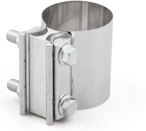 Miniatura 6 de BESULEN Abrazadera de escape de 2.5 pulgadas, 2 acopladores de manguito de abrazadera de banda de unión a tope, abrazadera de banda de silenciador