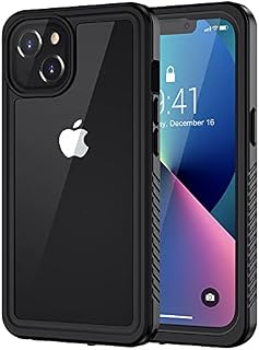 Lanhiem for iPhone 13 Case, IP68 Waterproof Dustproof Shockproof Cases for iPhone 13 with Built-in Screen Protector, Full Body Sealed Protective Front and Back Cover for iPhone 13-6.1 inch (Black)
