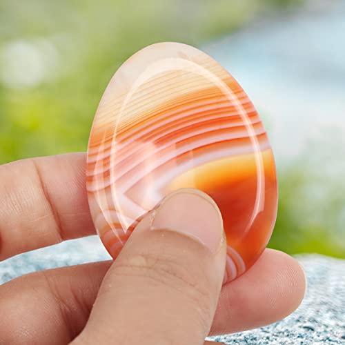 Artistone Red Carnelian Agate Crystal Thumb Worry Stone Hand Carved Healing Crystal Pocket Stone For Anxiety, Stress Relief, Meditation Reiki, Teardrop Shaped #TOP3