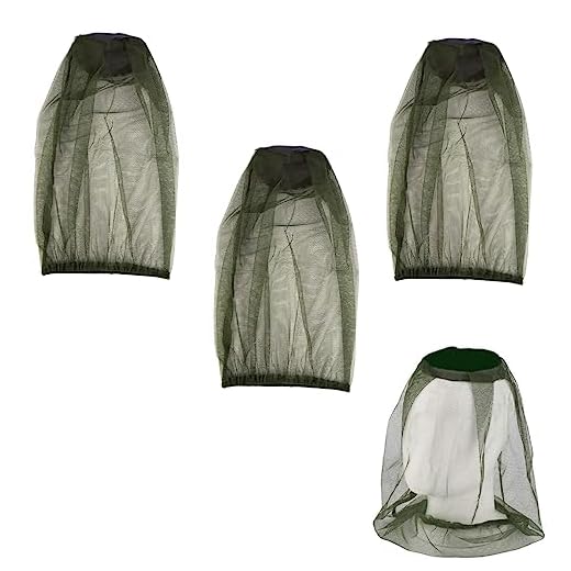 WeddHuis 3 Piezas Mosquitera de Cabeza Cubierta Protección de Malla para Cara Cuello contra Insectos para la Cara para Exteriores Senderismo Pesca Camping Escalada y Caminar,Verde