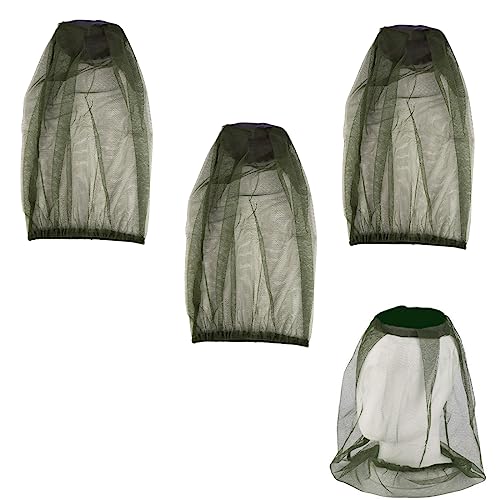 WeddHuis 3 Piezas Mosquitera de Cabeza Cubierta Protección de Malla para Cara Cuello contra Insectos para la Cara para Exteriores Senderismo Pesca Camping Escalada y Caminar,Verde