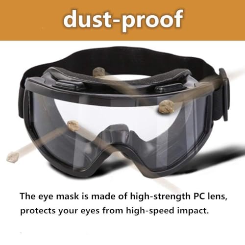 Image of Motorcycle Goggle mask Anti Scratch UV Protective Face Mask, Bike Riding with Detachable Face Mask, Adjustable Elastic Strap Goggles Mask for Helmet