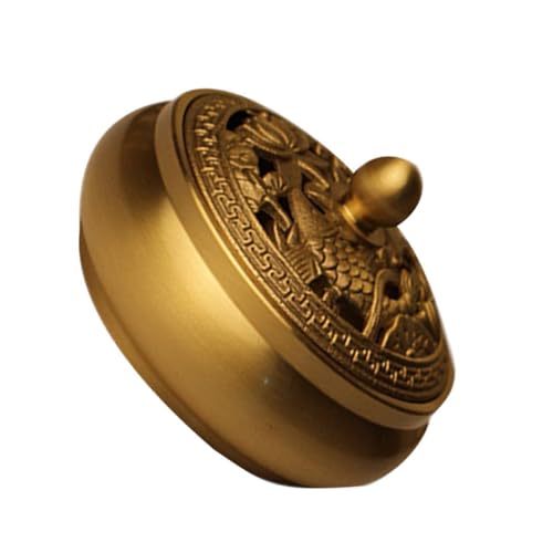 Hemobllo Antique Brass Incense Burner Household Censer for Home Fragrance Desktop Decorative Incense Stove Suitable for Tea Ceremony and Indoor Aromatherapy