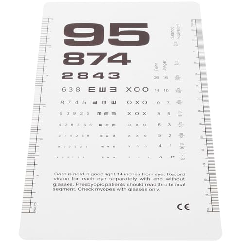 OUNONA Multi-Purpose Portable Eye Chart Vision Test Chart for Wall Hospital and Schools