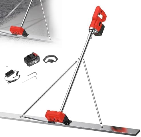 Electric Concrete Finishing Tool - Lithium Battery Trowel, Commercial Power Screed with Vibrating Motor & Blade Bull Float Finisher Set for Efficient Cement Finishing