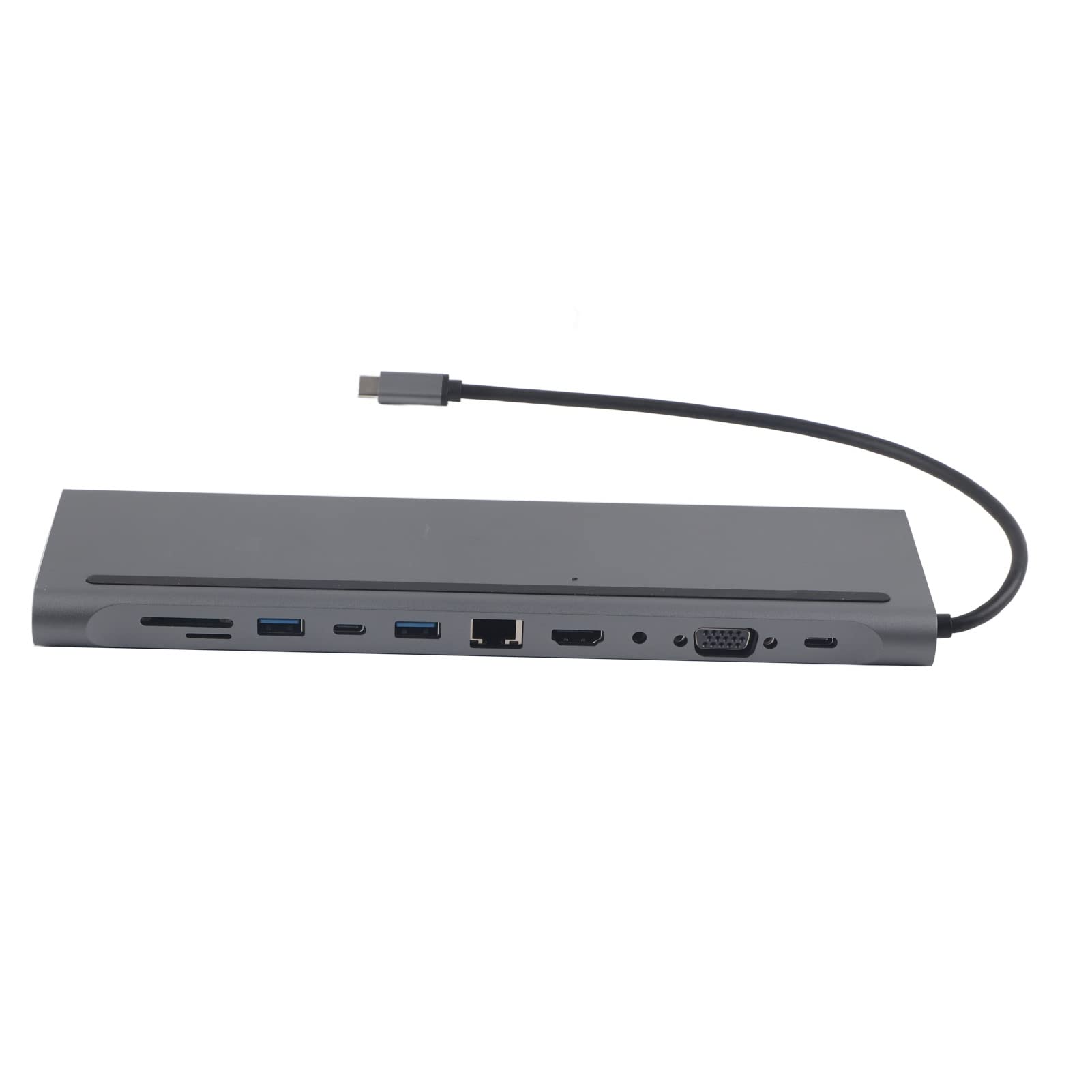 Hub USB tipo C Docking station 11 in 1 Adattatore multiporta USB 3.0 HDMI VGA RJ45 Ethernet Lettore di schede SD TF Ricarica PD Dock di espansione audio da 3,5 mm per laptop