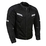 Milwaukee Leather Men’s CE Armored All-Season Motorcycle Jacket – Impact Protection Textile Racer Design-GRPM1792 - X-Large