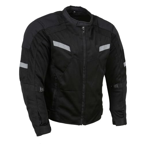 Image of Milwaukee Leather Men's CE Armored All-Season Motorcycle Jacket - Impact Protection Textile Racer Design - Small