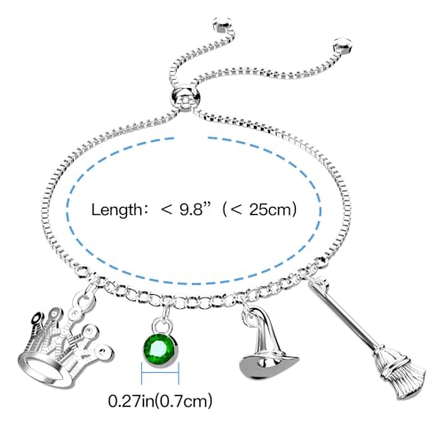 AICase Wicked Merch Witch Inspired Musical Gifts Broadway Musical Fans Charm Bracelet Elphaba and Glinda Gift Broadway Musical Merchandise4