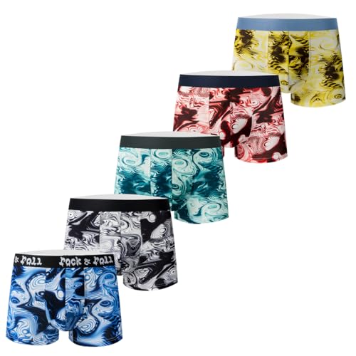 Men's Underwear Printed Boxer Briefs, Pack of 5, Assorted Colors and Patterns