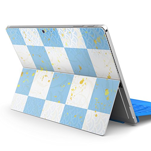 igsticker Surface pro7 (2019) pro6 pro2017 pro4 専用 スキンシール サーフェス ノートブック ノートパソコン カバー ケース フィルム ステッカー アクセサリー 保護 005730 チェック・ボーダー 和風